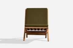 Ole Wanscher Lounge Chair with Wood and Fabric Denmark 1950s - 4769655