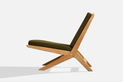Ole Wanscher Lounge Chair with Wood and Fabric Denmark 1950s - 4769656