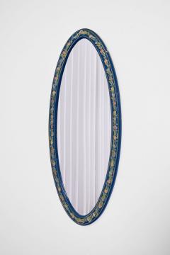 Oval wooden painted alentejano mirror  - 4539566