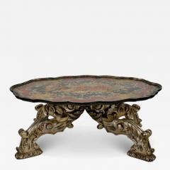 Over the Top Rococo Style Silver Giltwood Lacquer Tray Top Coffee Table - 3000505
