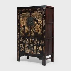 Painted Black Lacquer Scholars Cabinet - 4181448