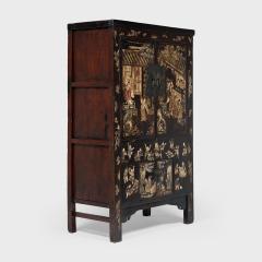 Painted Black Lacquer Scholars Cabinet - 4258107
