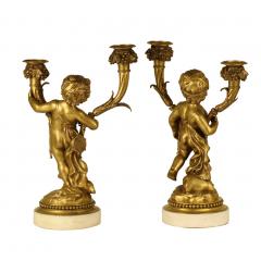 Pair Of Candelabra With Figures Of Cupids France - 4781879