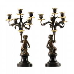 Pair Of Monumental Neo Baroque Bronze Candelabra Europe  - 4782140