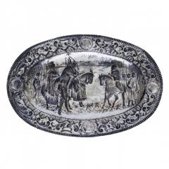 Pair Of Silver Decorative Trays With Knightly Scenes In The Historicist Style - 4781525
