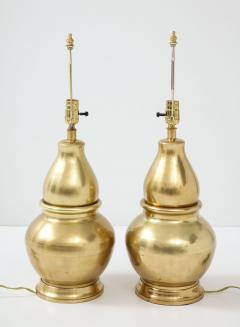 Pair of Brass Gourd Lamps - 2987220
