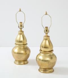 Pair of Brass Gourd Lamps - 2987227