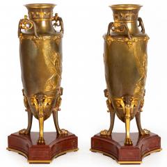 Pair of Bronze Mythological Amphora Garnitures Circa 1880 - 4407459