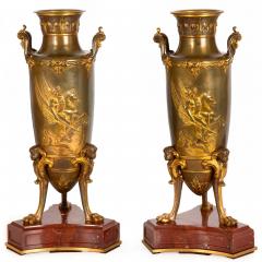 Pair of Bronze Mythological Amphora Garnitures Circa 1880 - 4407460