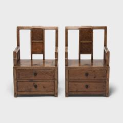 Pair of Burlwood Merchant Armchairs - 4258759