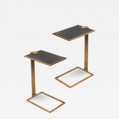 Pair of Drink Tables with Black Glass - 2991621