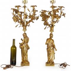 Pair of Figural Bronze Five Light Candelabra after Feuch re de Labroue - 4407513
