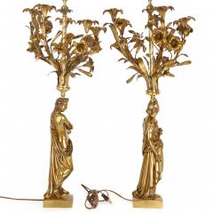 Pair of Figural Bronze Five Light Candelabra after Feuch re de Labroue - 4407514