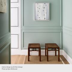 Pair of Fine Woven Top Square Stools - 4179980