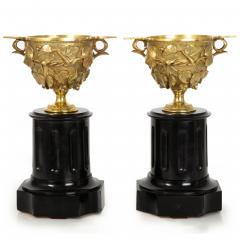Pair of Grand Tour Bronze Two Handle Cups after Antiquity Delafontaine - 4407447
