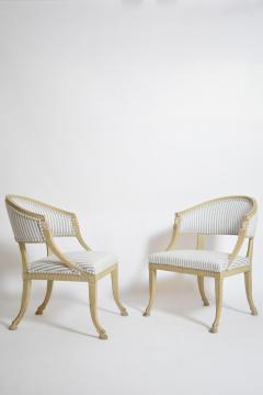Pair of Gustavian armchairs XIXth c  - 4562388