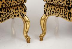 Pair of Leopard and Gold Slipper Chairs - 2995068