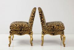 Pair of Leopard and Gold Slipper Chairs - 2995073