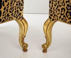 Pair of Leopard and Gold Slipper Chairs - 2995076
