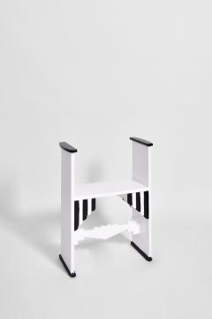 Pair of Modernist white wooden painted stools Portugal 1930s - 4539183