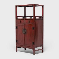 Pair of Red Lacquer Book Cabinets - 4180830