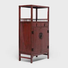 Pair of Red Lacquer Book Cabinets - 4257957