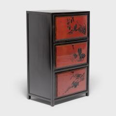 Pair of Red Lacquer Chests with Poetic Pairings - 4180640