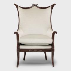 Pair of Regency Style Armchairs in Powder Blue Velvet - 4259074