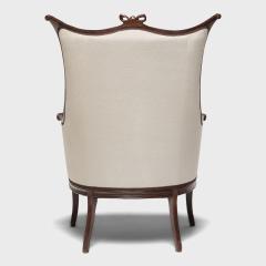 Pair of Regency Style Armchairs in Powder Blue Velvet - 4259078