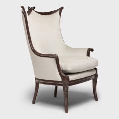 Pair of Regency Style Armchairs in Powder Blue Velvet - 4259081