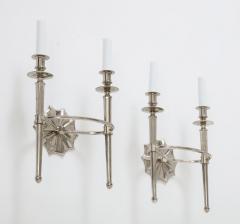 Pair of Silver Two Arm Wall Sconces - 2995011