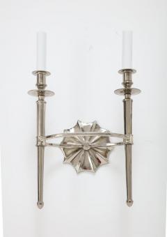 Pair of Silver Two Arm Wall Sconces - 2995017