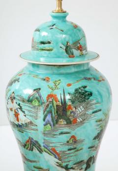 Pair of Turquoise Chinoiserie Lamps - 2994986