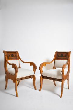 Pair of etruscan armchairs XIXth c  - 4562409