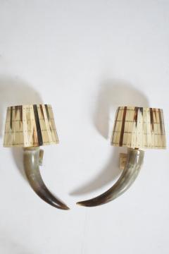 Pair of horn wall sconces 1970s  - 4540099