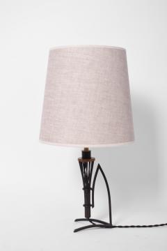 Pair of iron and copper lamps 1940s  - 4539821