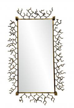 Pair of neoclassical mirrors in bronze with frame in imitation of coral - 2923624