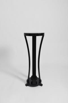 Pair of round black lacquered wooden pedestal tables 1960s  - 4539749