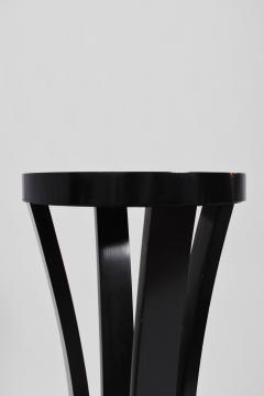 Pair of round black lacquered wooden pedestal tables 1960s  - 4539751
