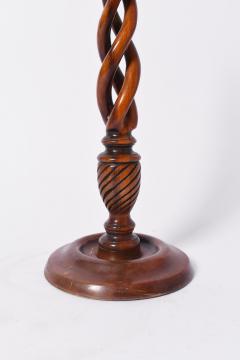 Pair of turned wood candlesticks 19th c  - 4562557