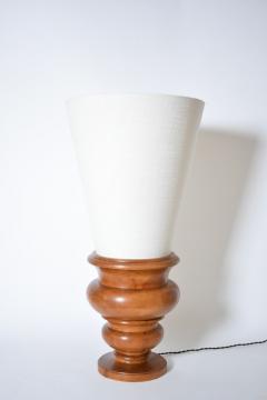 Pair of turned wood lamps 1970s  - 4539459