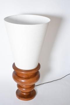 Pair of turned wood lamps 1970s  - 4539460