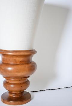 Pair of turned wood lamps 1970s  - 4539461
