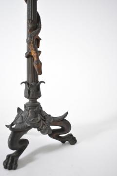 Pair of zoomorphic bronze candle holders XIXth c  - 4562569