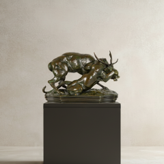 Panther Seizing a Deer Antoine Louis Barye - 4407094