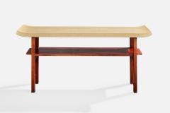 Paul Frankl Console Table with Mahogany and Cork USA 1950s - 4769829