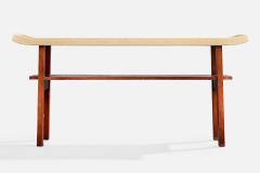 Paul Frankl Console Table with Mahogany and Cork USA 1950s - 4769830