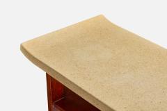 Paul Frankl Console Table with Mahogany and Cork USA 1950s - 4769832