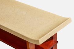 Paul Frankl Console Table with Mahogany and Cork USA 1950s - 4769833