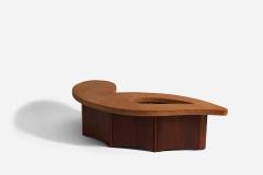 Paul Frankl Organic Coffee Table with Cork Top and Mahogany Base 1950s - 4769793